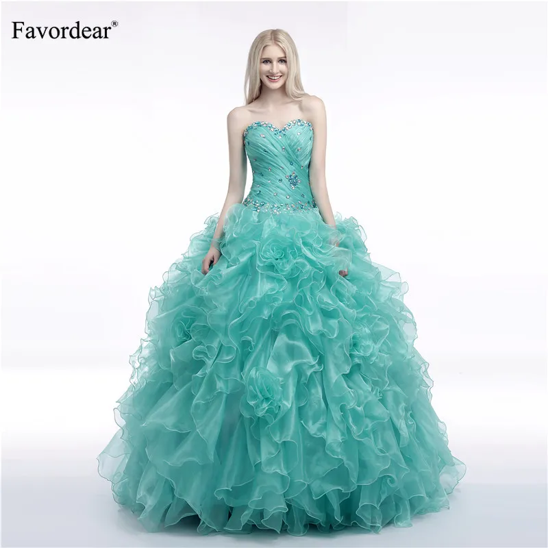 Favordear Turquoise Rurffles Pleat Sparkly Beading Long Ball Gowns Vestidos De Quincianera Lace Up Back Quinceanera Dress 2019
Favordear Turquoise Rurffles Pleat Sparkly Beading Long Ball Gowns Vestidos De Quincianera Lace Up Back Quinceanera Dress 2019