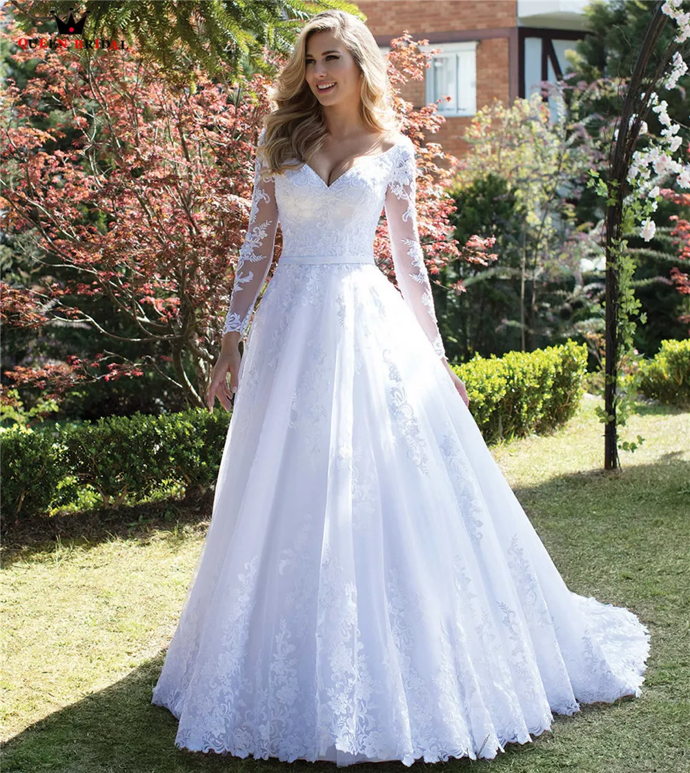 A-line Long Sleeve Tulle Lace Pearls Beaded Luxury Sexy Wedding Dresses Bridal Gowns Vestido de Noiva 2022 New Design WH37M
A-line Long Sleeve Tulle Lace Pearls Beaded Luxury Sexy Wedding Dresses Bridal Gowns Vestido de Noiva 2022 New Design WH37M