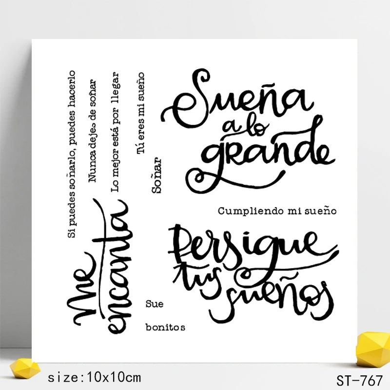 ZhuoAng Spanish phrase Clear Stamp Seal for DIY Scrapbooking Photo Album Card Making DIY Decoration Supply
ZhuoAng Spanish phrase Clear Stamp Seal for DIY Scrapbooking Photo Album Card Making DIY Decoration Supply