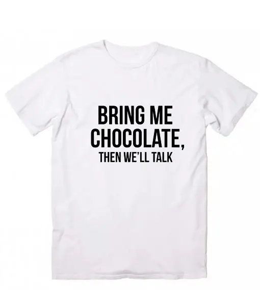 Женская хлопковая Футболка с принтом «Bring Me Chocolate it We Will Talk», Повседневная смешная футболка для девушек, хипстерская футболка Tumblr NA-67
Женская хлопковая Футболка с принтом «Bring Me Chocolate it We Will Talk», Повседневная смешная футболка для девушек, хипстерская футболка Tumblr NA-67