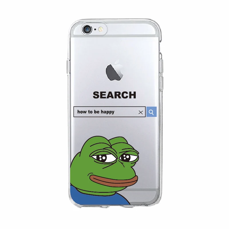 Мягкий ТПУ чехол для iPhone 12 Mini 11 Pro Max 7 7Plus 6 6S 6Plus 8 8Plus X XS 5 Pepe Memes Sad Frog|Бамперы| |