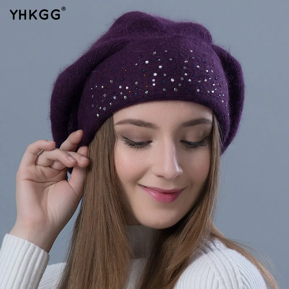Yhkgg Леди Берет Hat для зимние вязаные шапки хлопок с подкладкой 2018 Бренд Новое