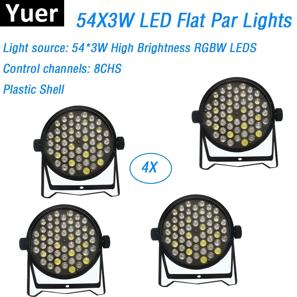 4 Pack Hot Sales LED Flat Par 54X3W RGBW LED Par Lights Strobe DMX Controller Party Dj Disco Bar Strobe Dimming Effect Projector
4 Pack Hot Sales LED Flat Par 54X3W RGBW LED Par Lights Strobe DMX Controller Party Dj Disco Bar Strobe Dimming Effect Projector