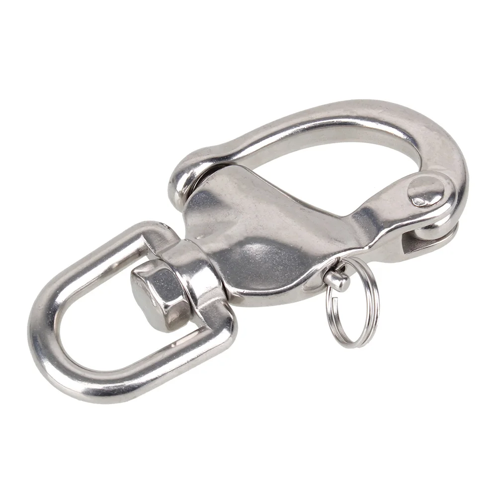 1Pcs 87mm 304 Stainless Steel Quick Release Bail Rigging Swivel/Jaw Snap Shackles Boat Marine Clip Quick Spring Shackle
1Pcs 87mm 304 Stainless Steel Quick Release Bail Rigging Swivel/Jaw Snap Shackles Boat Marine Clip Quick Spring Shackle