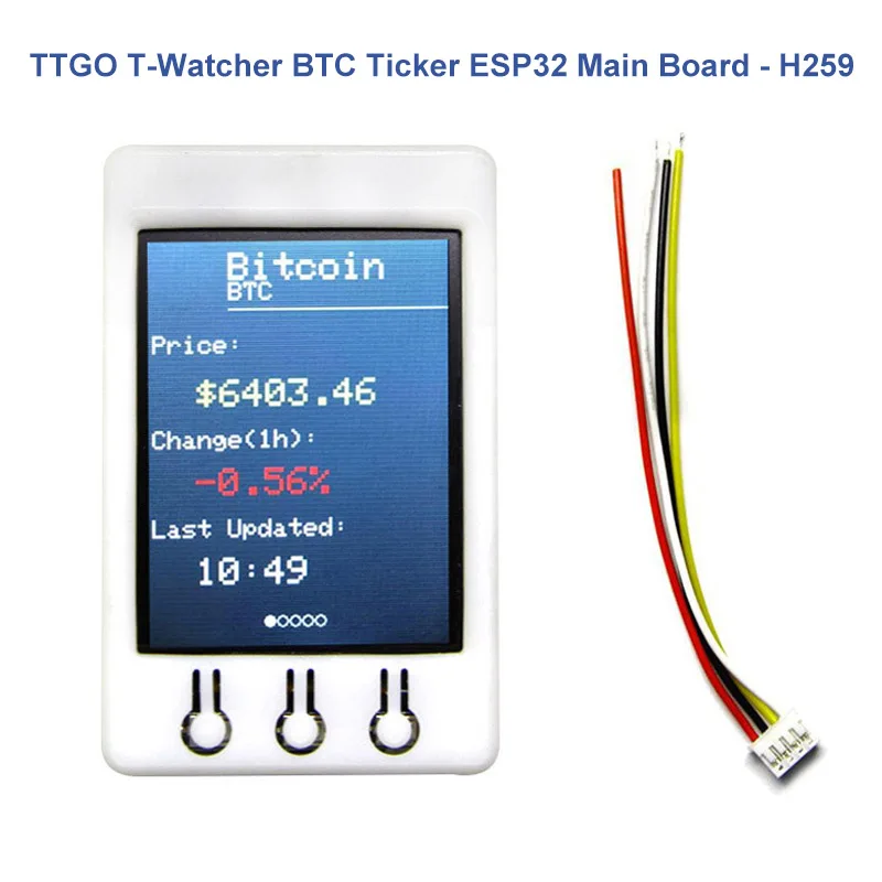 TTGO T-Watcher BTC Ticker ESP32 2,2 дюйма 320X240 TFT дисплей модуль для биткоинов EM88
TTGO T-Watcher BTC Ticker ESP32 2,2 дюйма 320X240 TFT дисплей модуль для биткоинов EM88