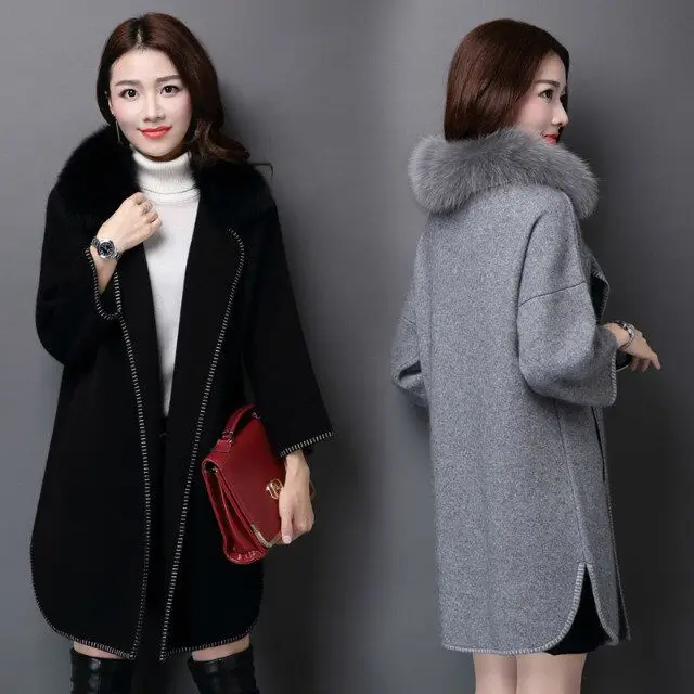 2018 new arrival autumn and winter fur collar cashmere coat outerwear women long cardigan overcoat free shipping
2018 new arrival autumn and winter fur collar cashmere coat outerwear women long cardigan overcoat free shipping