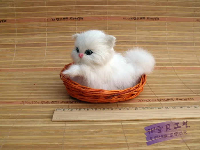cute simulation cat toy polyethyle&fur small white cat doll in a basket gift 13x6x9cm 2035
cute simulation cat toy polyethyle&fur small white cat doll in a basket gift 13x6x9cm 2035