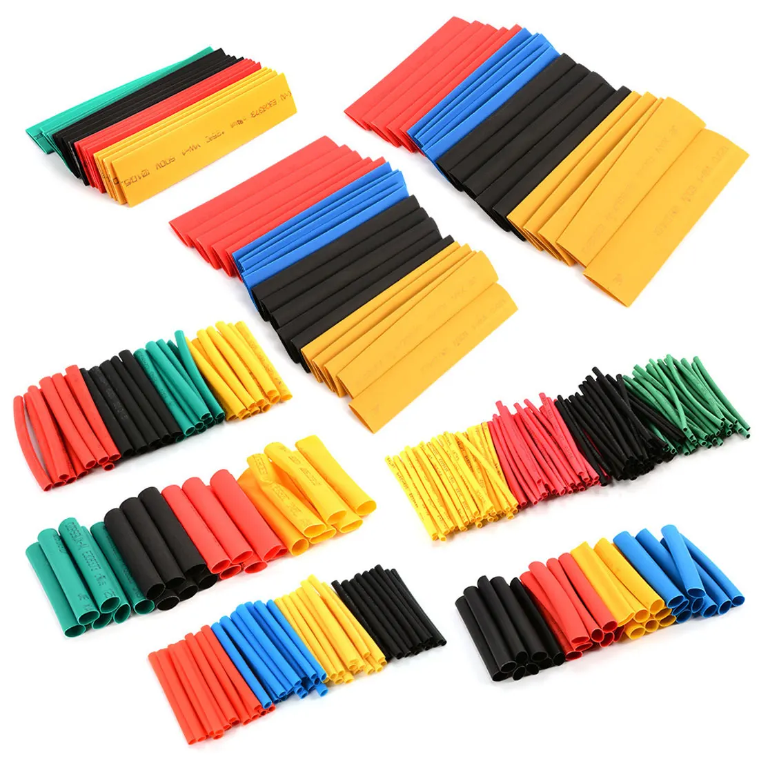 328Pcs 8 Sizes Multi Color Polyolefin 2:1 Halogen-Free Heat Shrink Tubing Tube Assortment Sleeving Wrap Tubes | Инструменты