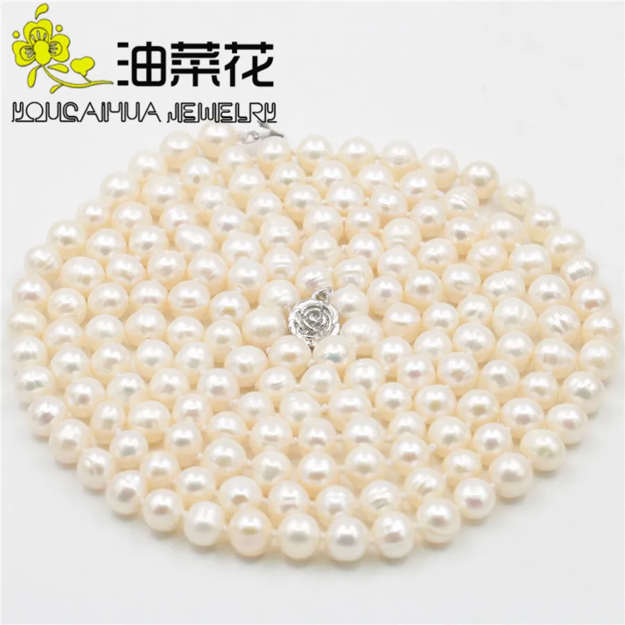 7-8mm White Freshwater Cultured Pearl Necklace Pearl Jewelry Rope Chain Necklace Pearl Bead Natural Stone 50inch (Min Order1)
7-8mm White Freshwater Cultured Pearl Necklace Pearl Jewelry Rope Chain Necklace Pearl Bead Natural Stone 50inch (Min Order1)