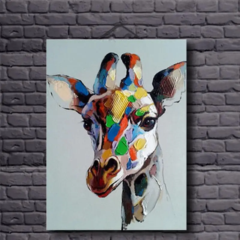 Hand Painted Canvas Oil Paintings Colorful Giraffe For Home Decor Animal Modern Oil Painting On Canvas Unframed for Kids Room
Hand Painted Canvas Oil Paintings Colorful Giraffe For Home Decor Animal Modern Oil Painting On Canvas Unframed for Kids Room
