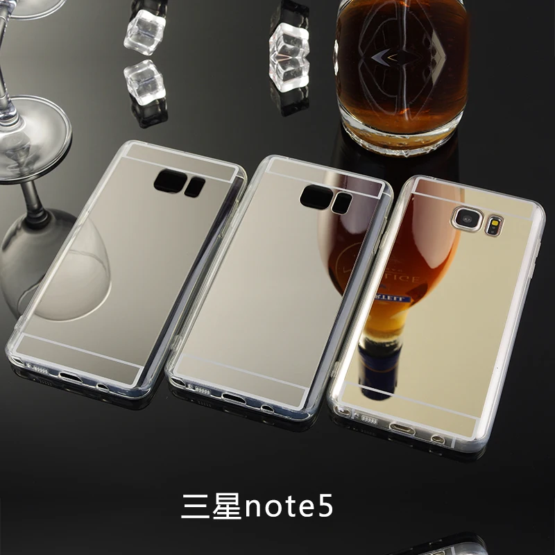 Note5 роскошный блестящий зеркальный чехол для samsung Galaxy Note 5 V N9200 прозрачный ТПУ Край