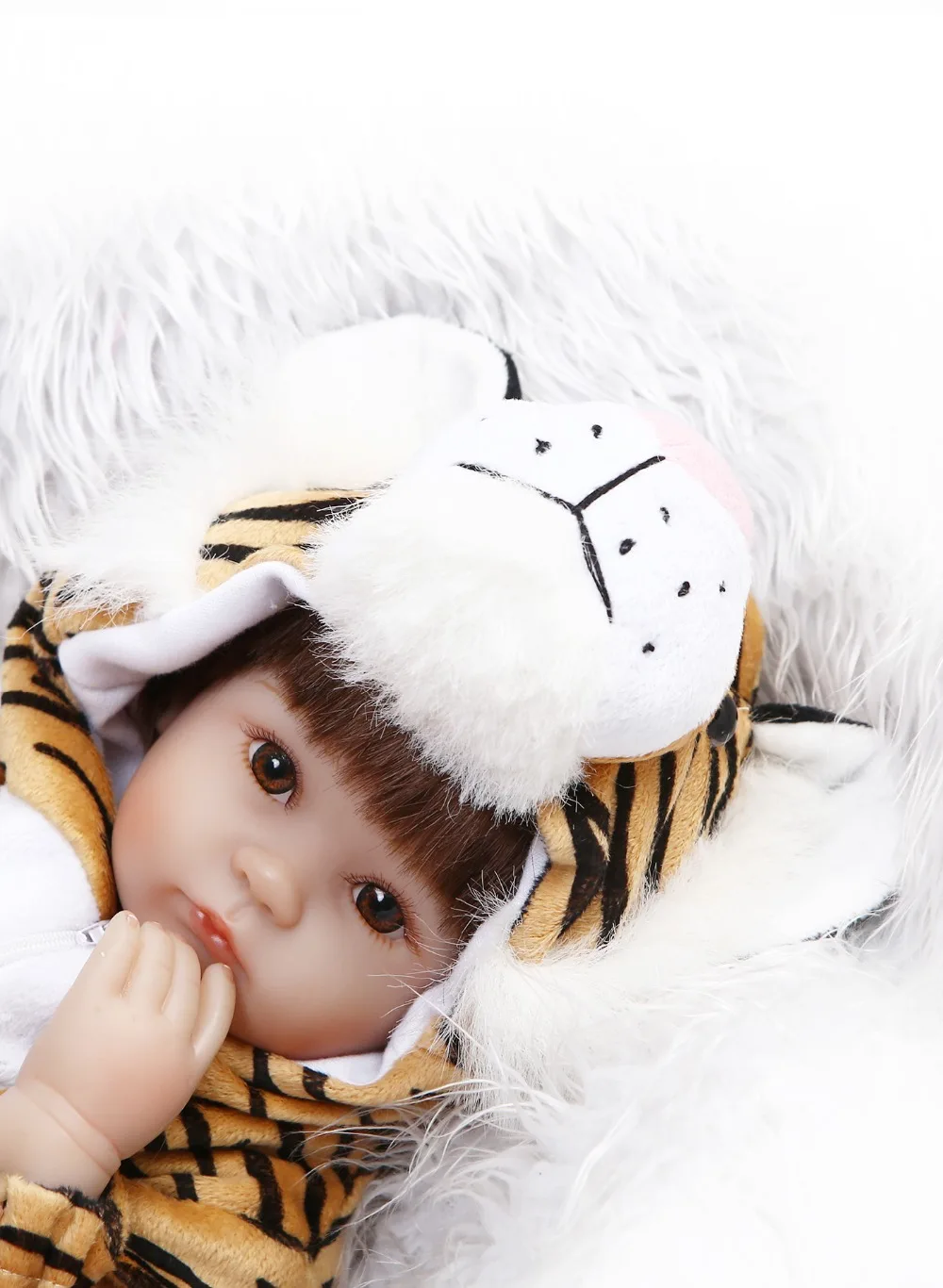 40cm Silicone Reborn Baby Doll tiger plush doll reborn Girls 18" Alive baby dolls bebe child bonecas | Игрушки и хобби