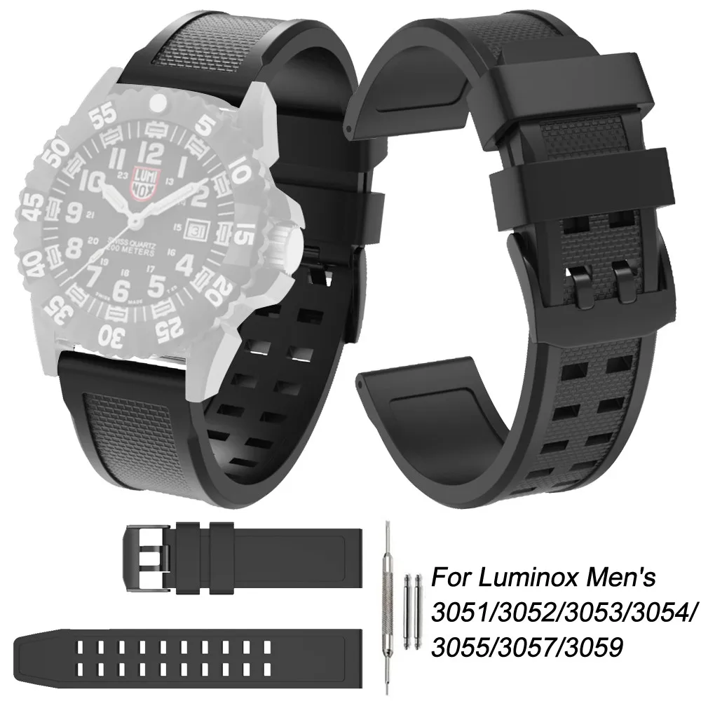 Спортивный силиконовый сменный ремешок для часов Luminox мужчин 3051/3052/3053/3054/3055/3057/3059