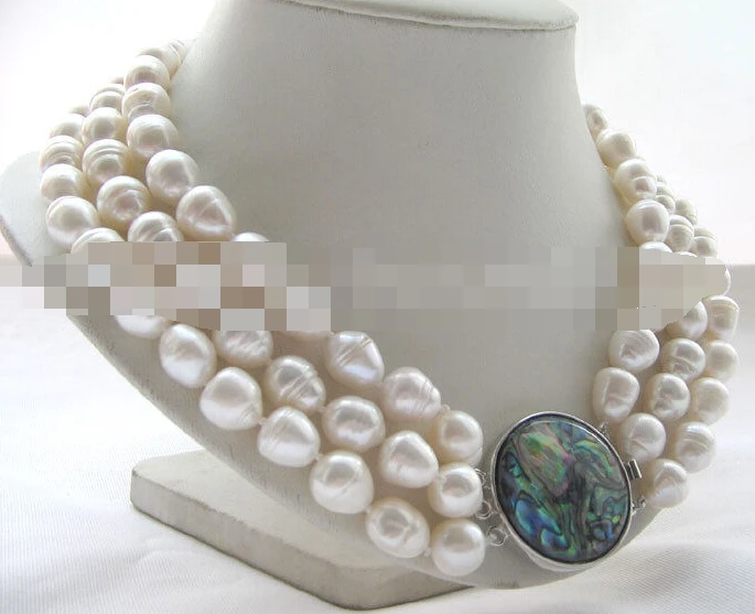 FREE SHIPPING>>>@@ > 0772 3row white baroque rice freshwater pearl necklace - abalone shell
FREE SHIPPING>>>@@ > 0772 3row white baroque rice freshwater pearl necklace - abalone shell