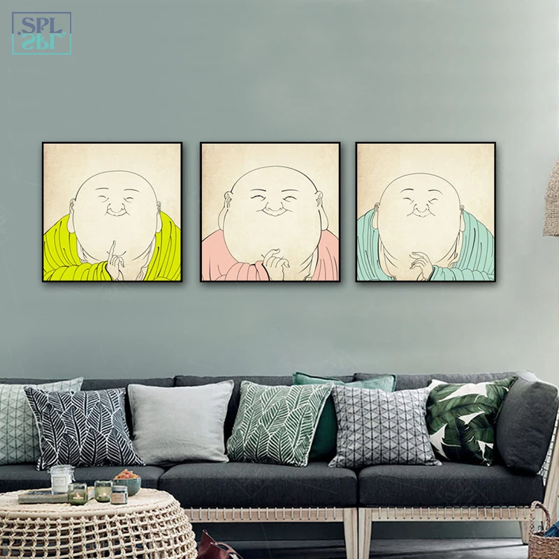 Religious Zen Art Canvas Painting Cartoon Maitreya Smile Buddha Statue Posters and Prints Modern Bedroom Decoration Wall Picture
Religious Zen Art Canvas Painting Cartoon Maitreya Smile Buddha Statue Posters and Prints Modern Bedroom Decoration Wall Picture