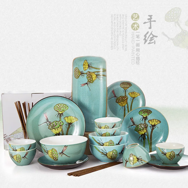 6 people's meals 25 pieces of hand-painted ceramic tableware set creative personality Chinese household dishes chopsticks wedd
6 people's meals 25 pieces of hand-painted ceramic tableware set creative personality Chinese household dishes chopsticks wedd