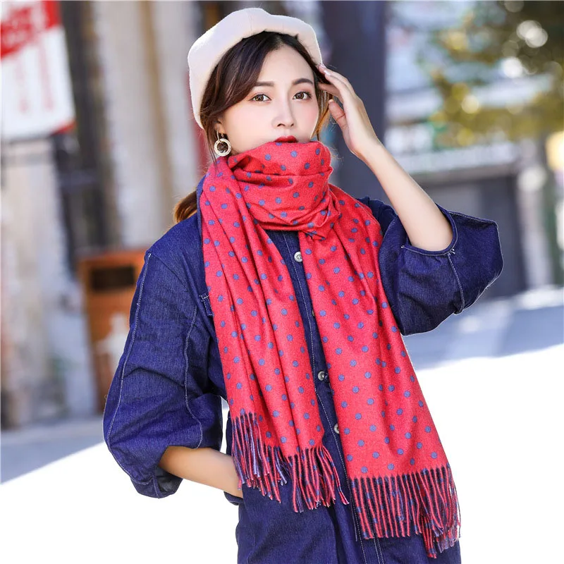 200*70cm Polka Dot Cashmere Scarf Womens Tassel Shawls and Wraps Blanket Scarf Woman Plain Scarves Fashionable
200*70cm Polka Dot Cashmere Scarf Womens Tassel Shawls and Wraps Blanket Scarf Woman Plain Scarves Fashionable