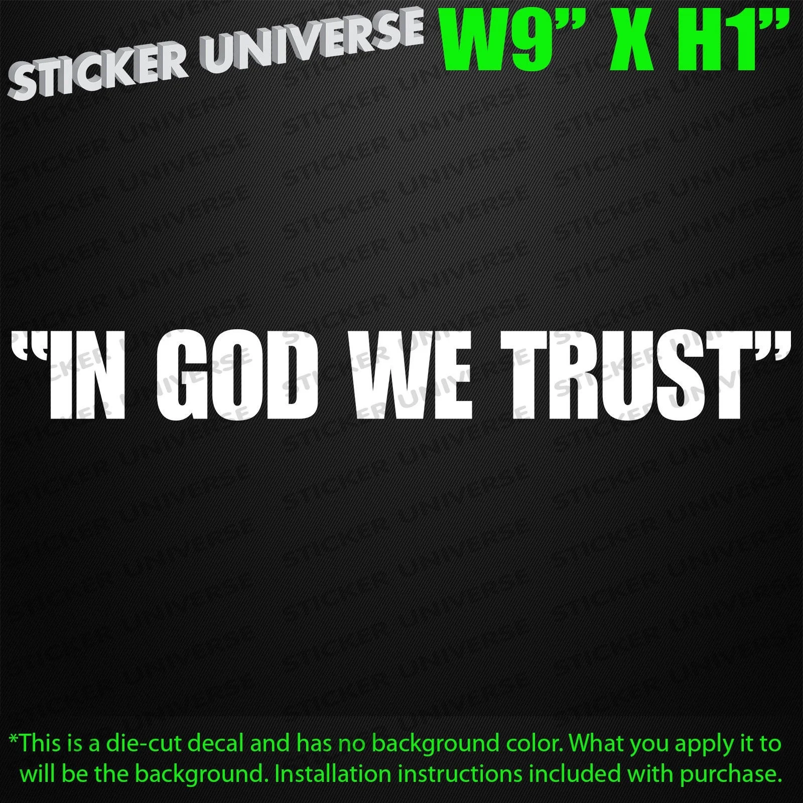 IN GOD WE TRUST Parenthesis Window Decal Bumper Sticker Christian Cops 22.5x2.5cm
IN GOD WE TRUST Parenthesis Window Decal Bumper Sticker Christian Cops 22.5x2.5cm
