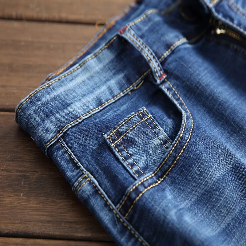 Шорты мужские джинсовые с вышивкой особые Модные Узкие качественные хлопковые