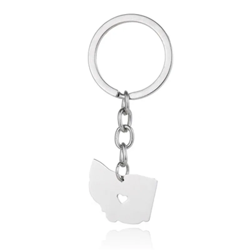 Hot creative American state stainless steel map keychain Ohio key chain men and women jewelry
Hot creative American state stainless steel map keychain Ohio key chain men and women jewelry
