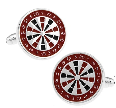 

Free shipping Retail Cufflinks For Men Novel Dart Board Target Design Red Color Sport Series Fashion Cuff Links Wholesale&retail