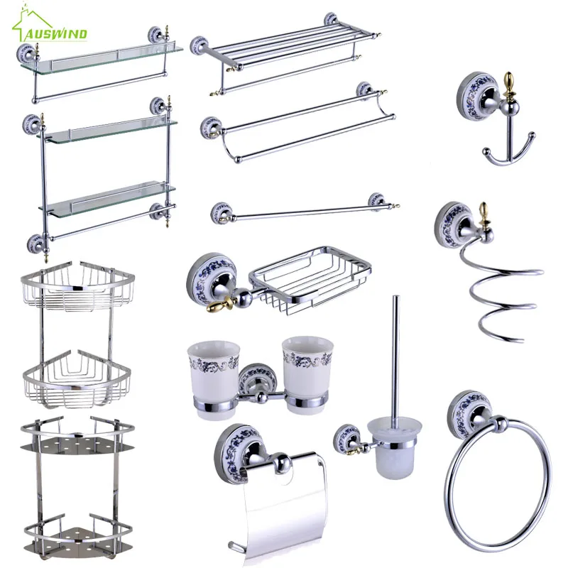 Silver Chrome Bathroom Hardware Set Toilet Paper Holder Towel Rack Bathroom Shelves Stainless Steel Bathroom Accessories YM017
Silver Chrome Bathroom Hardware Set Toilet Paper Holder Towel Rack Bathroom Shelves Stainless Steel Bathroom Accessories YM017
