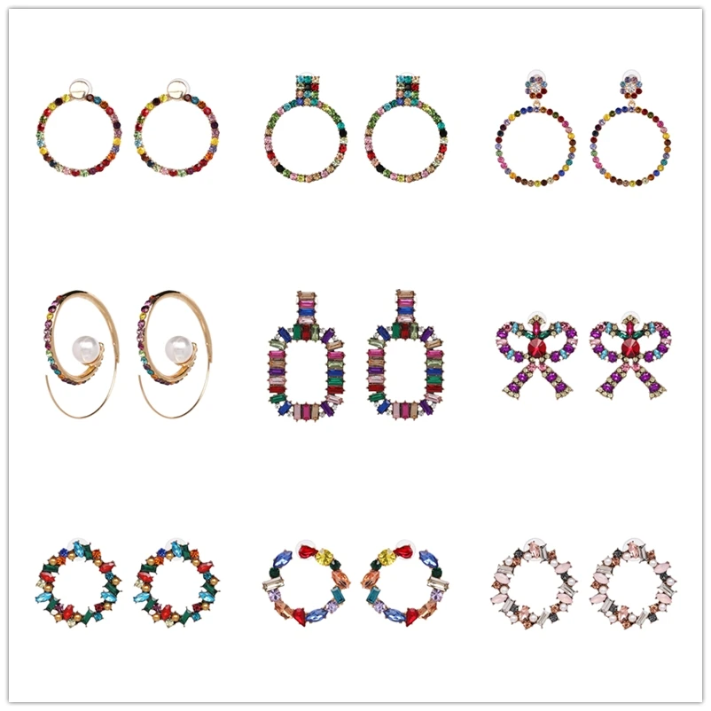 JURAN Ethnic women brand colorful crystal statement stud earrings boho simple za earrings Pendientes party jewelry accessories
JURAN Ethnic women brand colorful crystal statement stud earrings boho simple za earrings Pendientes party jewelry accessories