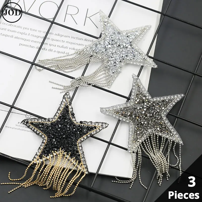 3 Pieces Set Embroidery Iron on Patches for Clothing Tassel Fringe Sequin Star Applique Patch Rhinestone Scrapbooking Stickers
3 Pieces Set Embroidery Iron on Patches for Clothing Tassel Fringe Sequin Star Applique Patch Rhinestone Scrapbooking Stickers