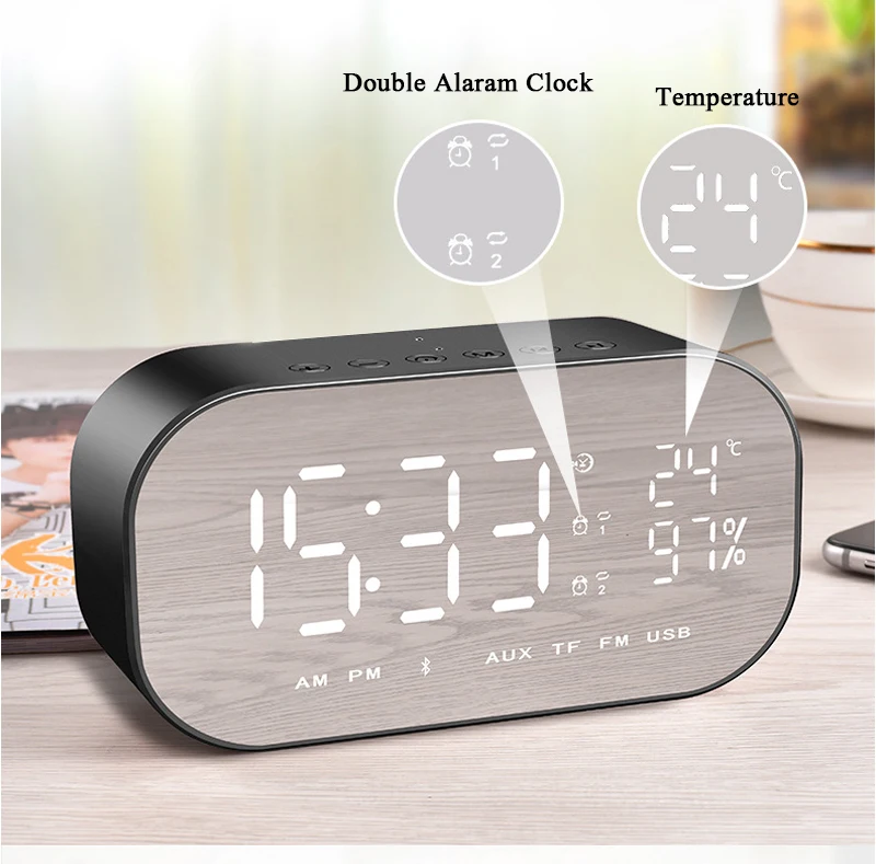 Mrosaa Smart Wireless bluetooth Music Player Alarm Clock Speakers FM Radio LED Display Digital Table temperature Alarm Clocks
Mrosaa Smart Wireless bluetooth Music Player Alarm Clock Speakers FM Radio LED Display Digital Table temperature Alarm Clocks