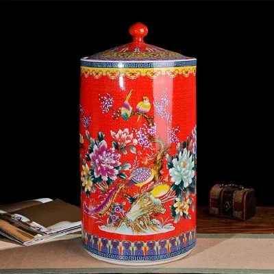 Jingdezhen ceramic barrel 25 kg red ricer box barrel with cover tank it oil cylinder can save m kimchi cylinder
Jingdezhen ceramic barrel 25 kg red ricer box barrel with cover tank it oil cylinder can save m kimchi cylinder