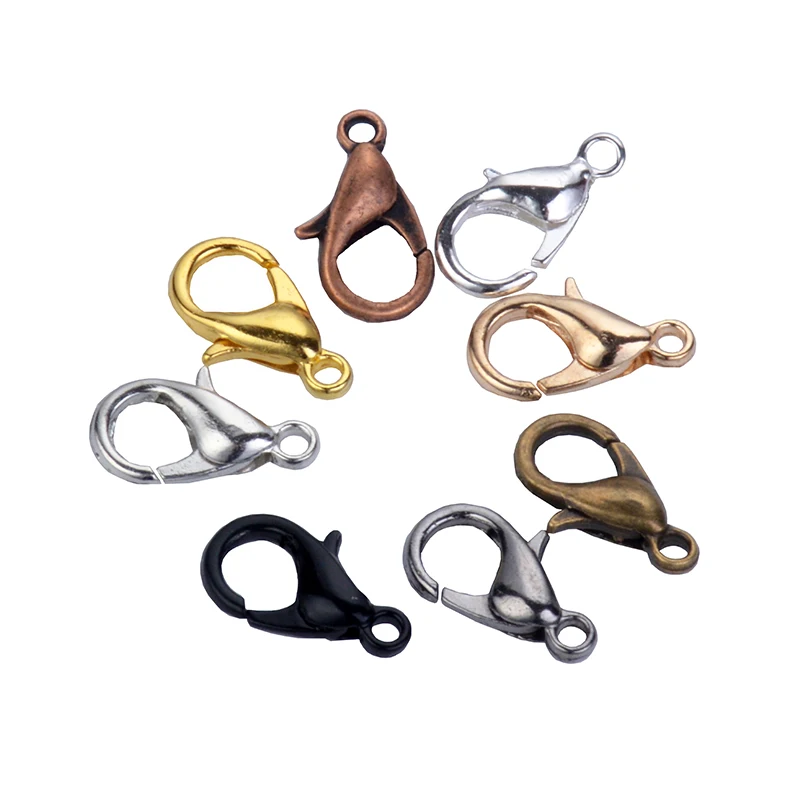 50pcs/lot Jewelry Findings Alloy Antique Bronze/Gold/Silver/Rhodium lobster clasp Hooks for necklace&bracelet chain 10/12mm
50pcs/lot Jewelry Findings Alloy Antique Bronze/Gold/Silver/Rhodium lobster clasp Hooks for necklace&bracelet chain 10/12mm