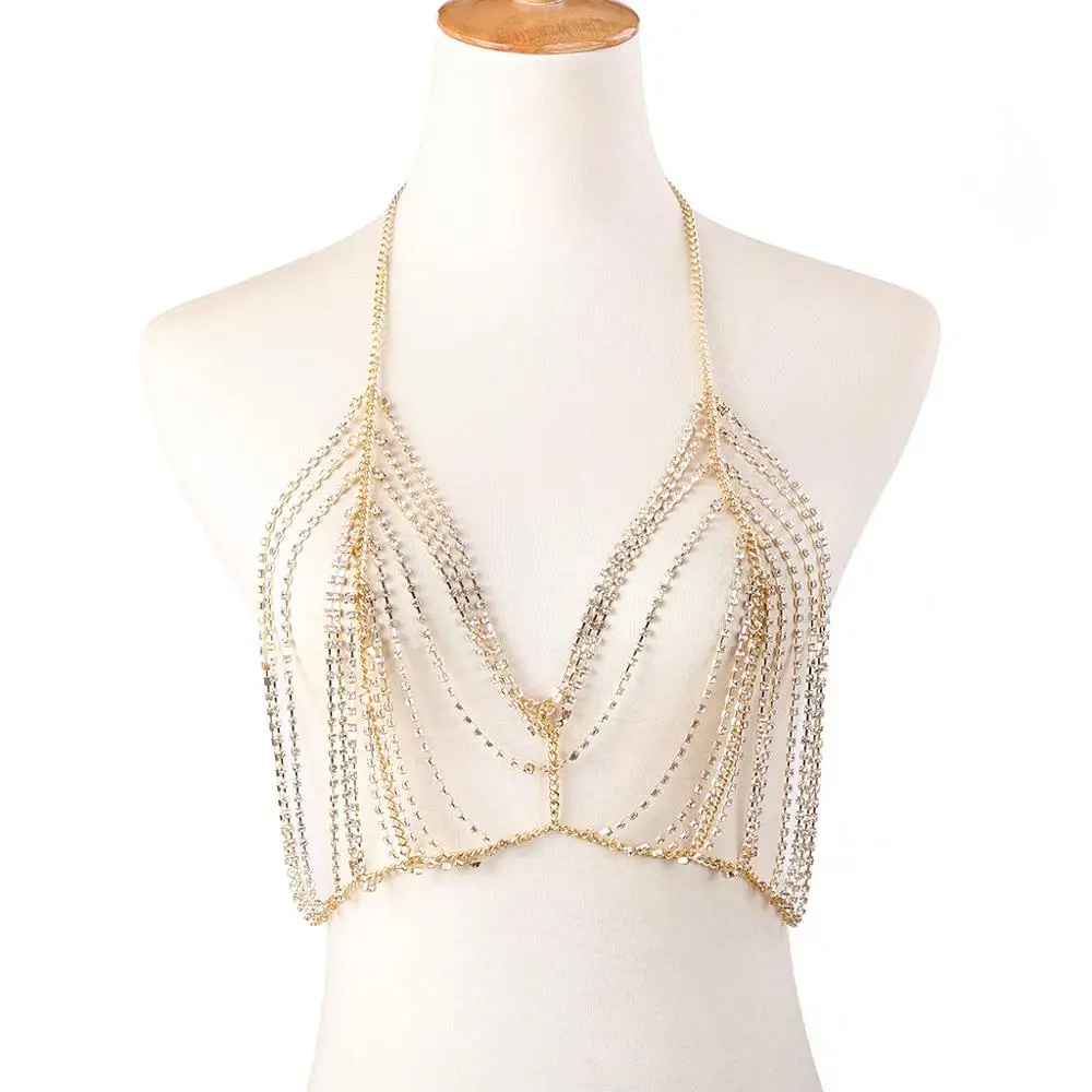 Sexy Breast Chains Women Crystal Bra chain bikini luxury rhinestone body jewelry statement harness Beach summer jewellry
Sexy Breast Chains Women Crystal Bra chain bikini luxury rhinestone body jewelry statement harness Beach summer jewellry