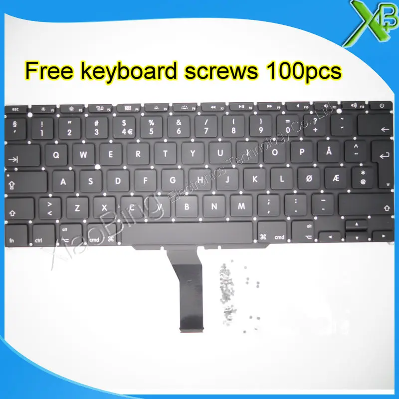 

Brand New NO Norway Norwegian keyboard+100pcs keyboard screws For MacBook Air 11.6" A1370 A1465 2010-2015 Years