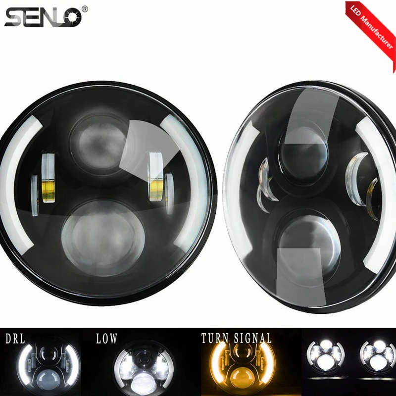 7 inch 60 Watt LED Headlights Waterproof Bulb With White DRL Amber Turn Signal Lights For Jeep Wrangler CJ JK Lada Urban 4x4 SUV
7 inch 60 Watt LED Headlights Waterproof Bulb With White DRL Amber Turn Signal Lights For Jeep Wrangler CJ JK Lada Urban 4x4 SUV
