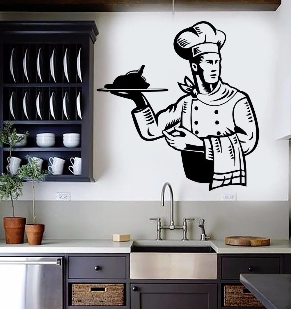Restaurant Chef Wall Sticker Vinyl Art Removable Poster Mural Kitchen Decor Restaurant Food Service Decals Stickers Decor W90
Restaurant Chef Wall Sticker Vinyl Art Removable Poster Mural Kitchen Decor Restaurant Food Service Decals Stickers Decor W90
