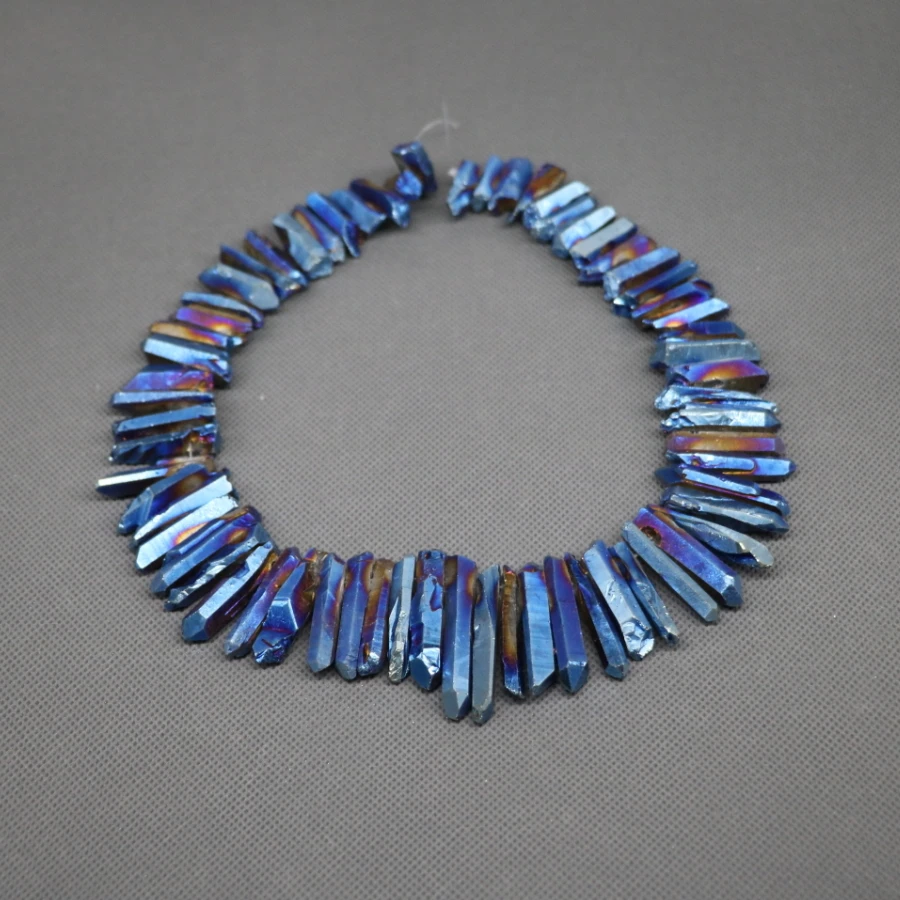 15.5inch/strand Long Crystal Pillar Finish Blue Color Crystal Point Pendant Wholesale Mystic Titanium Necklace Craft Supplier
15.5inch/strand Long Crystal Pillar Finish Blue Color Crystal Point Pendant Wholesale Mystic Titanium Necklace Craft Supplier