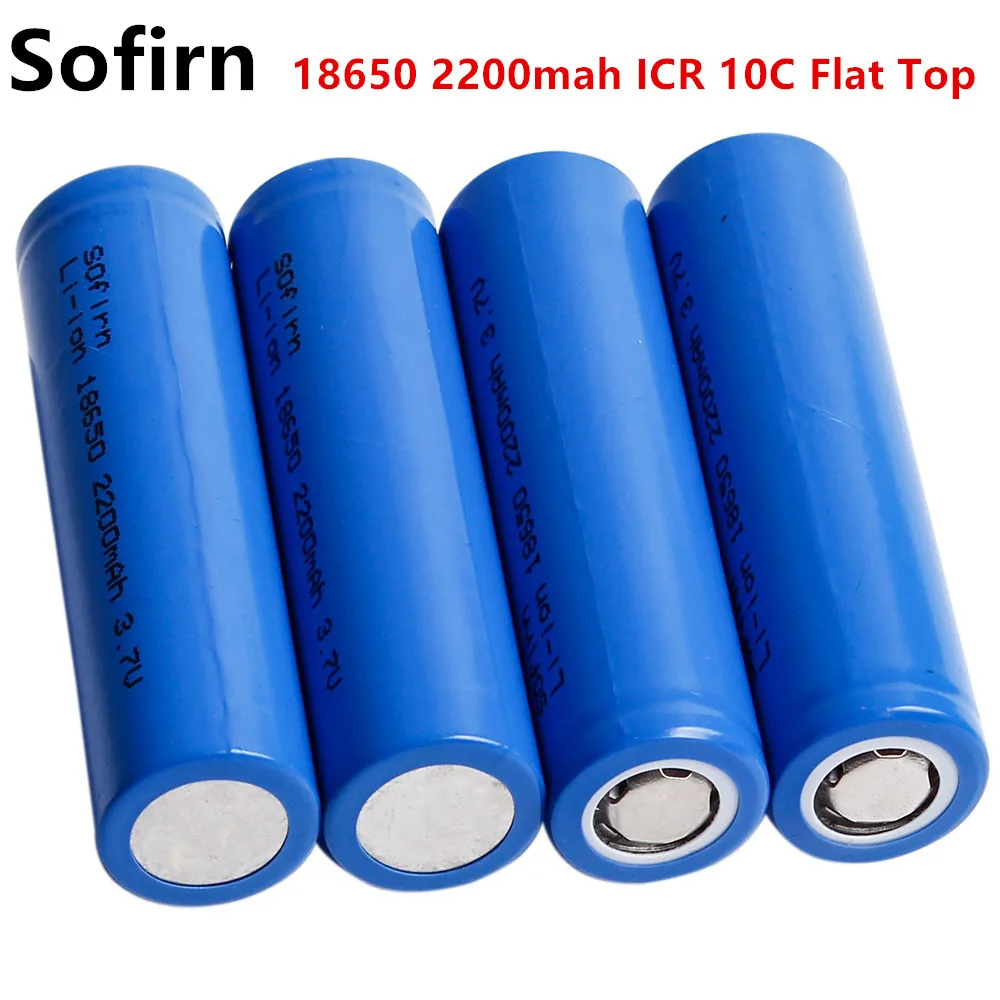 Аккумуляторная батарея Sofirn ICR 10C 3 7 В 2200 мАч литий ионная 18650 с плоским верхом