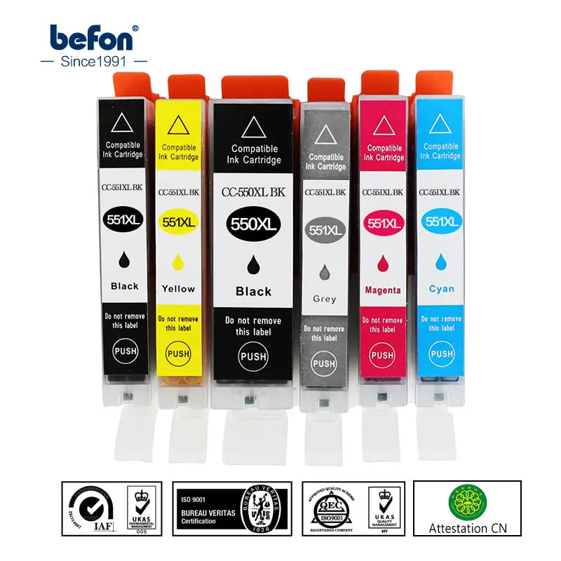 befon X6 with Grey Cartridge Replacement for Canon PGI550 CLI551 PGI 550 CLI 551 PGI-550 XL Ink Cartridge PIXMA IP7250 MG5450
befon X6 with Grey Cartridge Replacement for Canon PGI550 CLI551 PGI 550 CLI 551 PGI-550 XL Ink Cartridge PIXMA IP7250 MG5450
