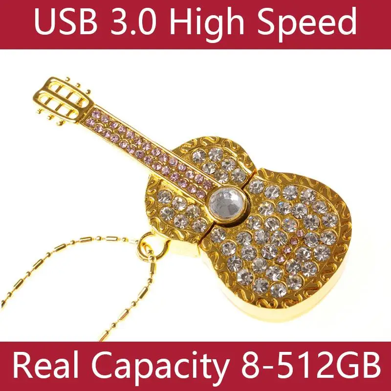 New Crystal Jewelry Necklace Gold Silver Guitar 64GB 128GB 16GB USB Flash Drive 32GB Memory Pen Drive 3.0 Stick Pendrive 1TB 2TB
New Crystal Jewelry Necklace Gold Silver Guitar 64GB 128GB 16GB USB Flash Drive 32GB Memory Pen Drive 3.0 Stick Pendrive 1TB 2TB