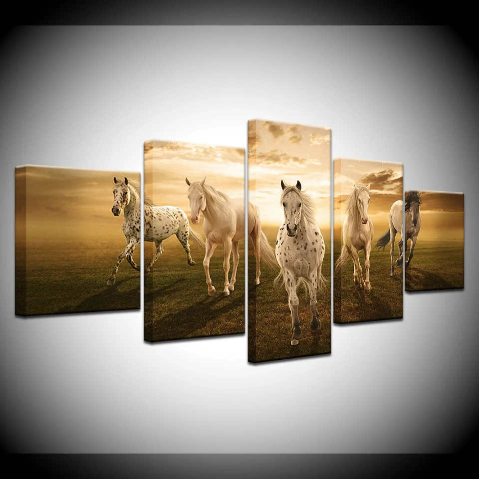 Five running horse animal 5 piece Wallpapers modern Modular Poster art Canvas painting for Living Room Home Decor
Five running horse animal 5 piece Wallpapers modern Modular Poster art Canvas painting for Living Room Home Decor