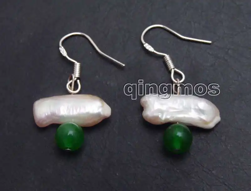SALE 12-15mm White Natural Freshwater Biwa Pearl and 6mm Round Green beads Earring-ear442 wholesale/retail
SALE 12-15mm White Natural Freshwater Biwa Pearl and 6mm Round Green beads Earring-ear442 wholesale/retail