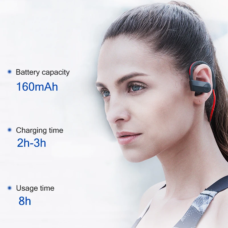 Беспроводные bluetooth наушники спортивные гарнитура с защитой от пота стерео blutooth