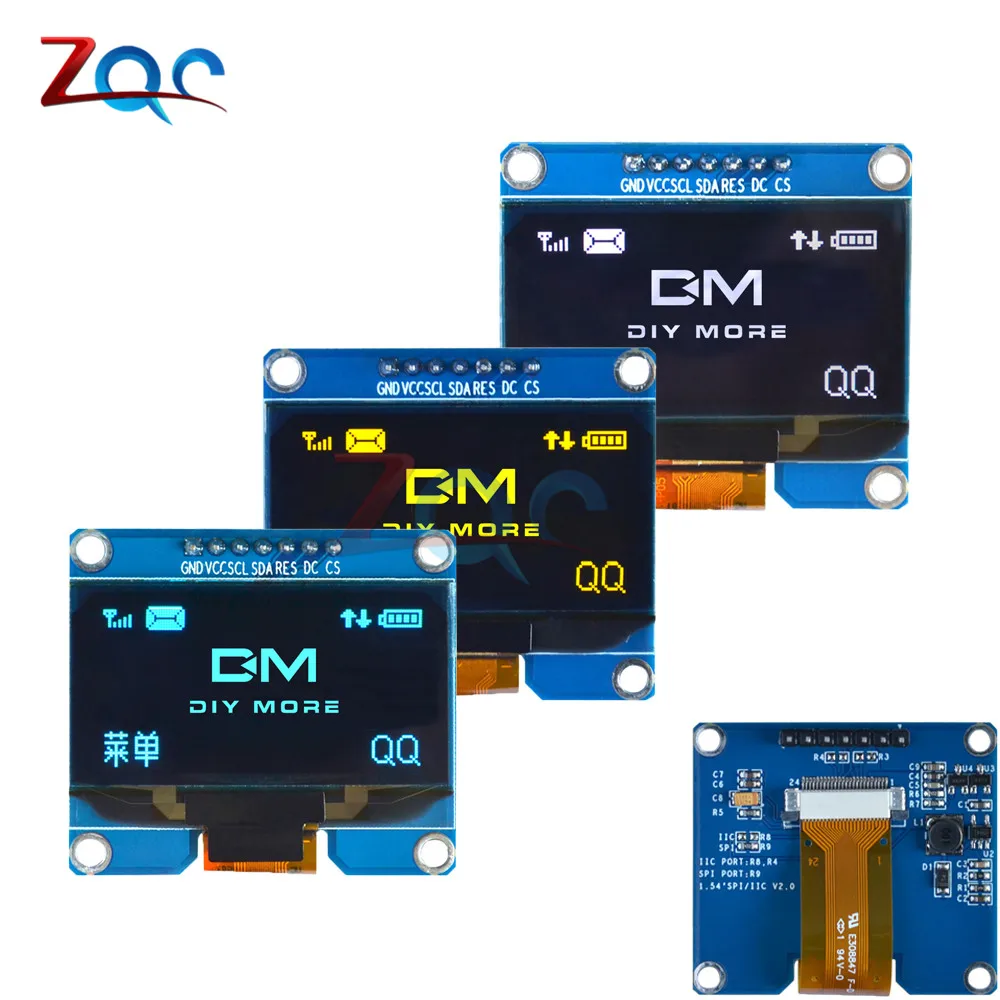 Модуль ЖК дисплея SSD1309 SPD0301 для SSD1306 SPI IIC I2C интерфейс 1 54 3 5 в Arduino AVR STM32 7PIN 12864