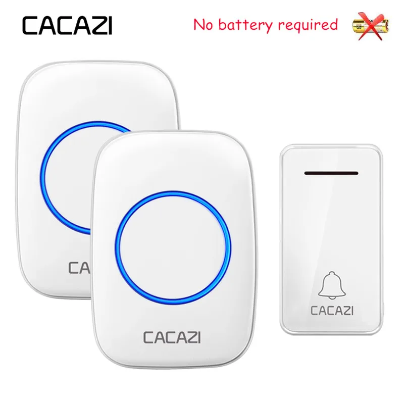 CACAZI Wireless Doorbell Self-powered No battery Waterproof LED light US EU UK Plug Home Cordless DoorBell 1 Button 1 2 Receiver
CACAZI Wireless Doorbell Self-powered No battery Waterproof LED light US EU UK Plug Home Cordless DoorBell 1 Button 1 2 Receiver