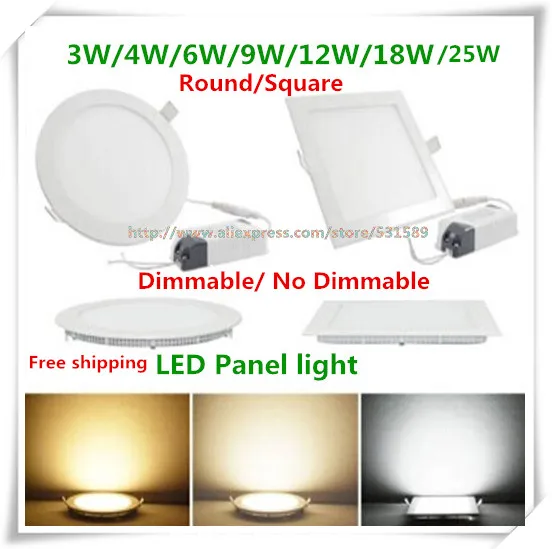 Wholesale 30PCS Dimmable Led Panel Light 3W 4W 6W 9W 12W 15W 18W 25W Round Square LED panel Shape With Power Adapter
Wholesale 30PCS Dimmable Led Panel Light 3W 4W 6W 9W 12W 15W 18W 25W Round Square LED panel Shape With Power Adapter