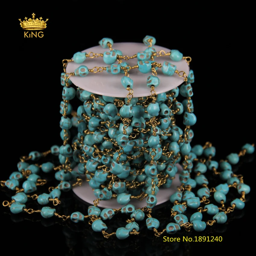 5meter Blue Turquoises Howlite Rosary Chains,6x8mm Skull Howlite Magnesite Chain Wire Wrapped Plated Bronze Connector Chain ZJ08
5meter Blue Turquoises Howlite Rosary Chains,6x8mm Skull Howlite Magnesite Chain Wire Wrapped Plated Bronze Connector Chain ZJ08