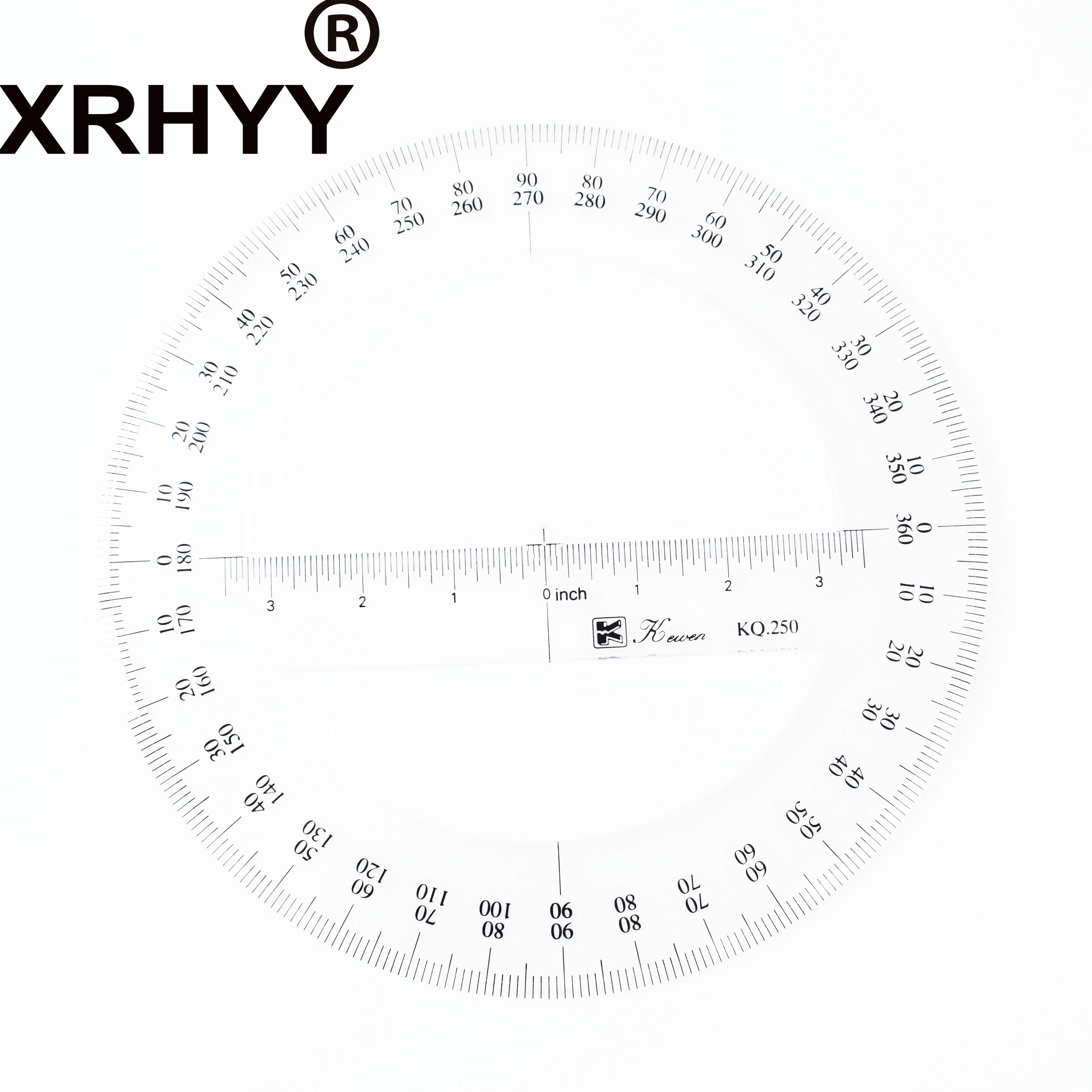 Пластиковый прозрачный Круглый транспортир XRHYY на 360 градусов инструмент для