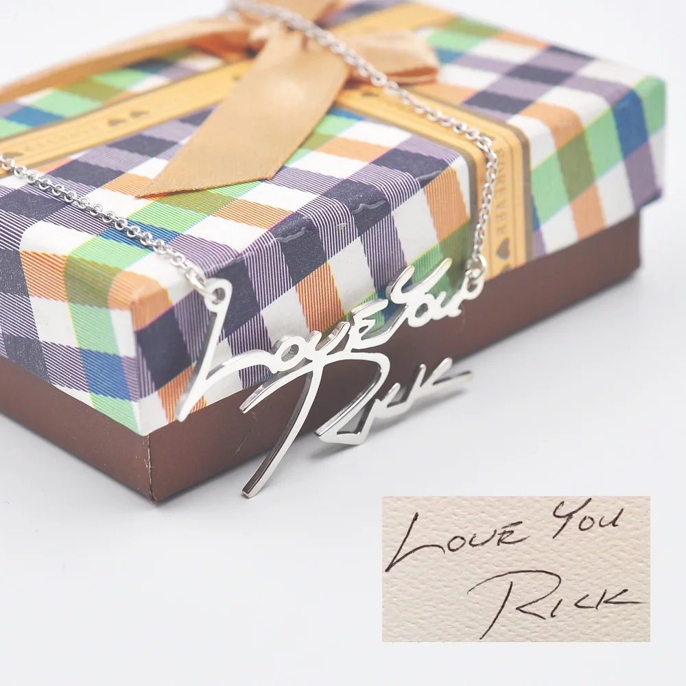 Custom Your Signature Necklace 925 Silver Name Necklace Hand Cut Hand Written Words Pendent
Custom Your Signature Necklace 925 Silver Name Necklace Hand Cut Hand Written Words Pendent
