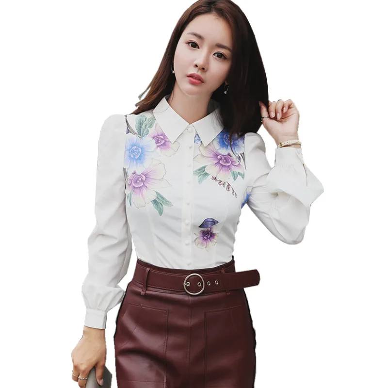 Flower Print White Shirt Women 2018 Korean Spring Autumn Business Work Office Blouse Long Sleeve Custom Fit Slim OL Ladies Tops
Flower Print White Shirt Women 2018 Korean Spring Autumn Business Work Office Blouse Long Sleeve Custom Fit Slim OL Ladies Tops
