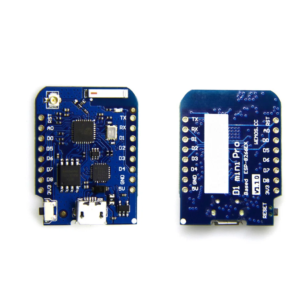 D1 Mini Pro V1.1.0 - 16M Bytes External Antenna Connector ESP8266 WIFI Internet of Things Development Board+Antenna
D1 Mini Pro V1.1.0 - 16M Bytes External Antenna Connector ESP8266 WIFI Internet of Things Development Board+Antenna